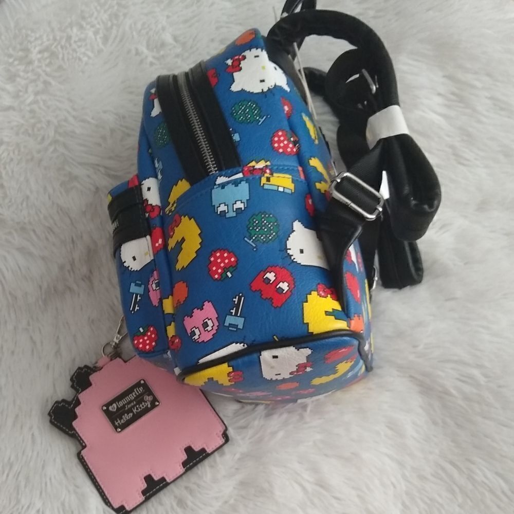 Loungefly Loves Hello Kitty Pac-Man Mini Backpack and Pink Pac-Man Coin Pouch - Picture 4 of 8